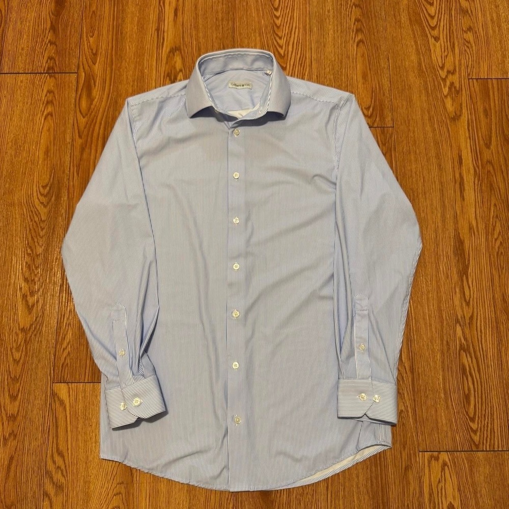 Collars & Co Men's Shirt Collared Preppy Button Up Dress Striped Size Small